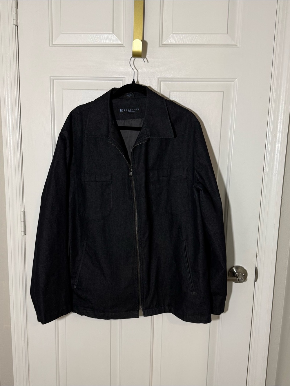 Kenneth Cole Men's Black Zip-Front Lightweight Jacket